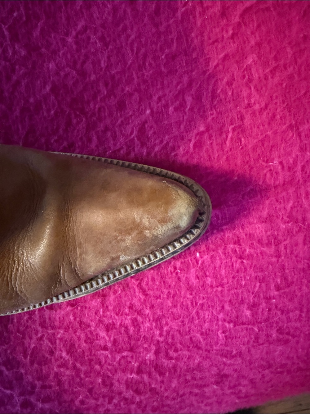 Vintage Leather Platform Boots in Cognac Brown - Picture 5 of 10